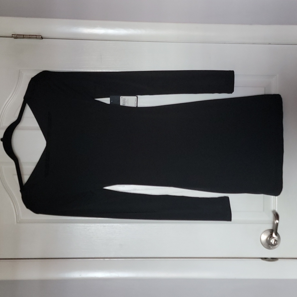 GUESS Black Body Con Long Sleeve Dress with Cut Out Back Size Small